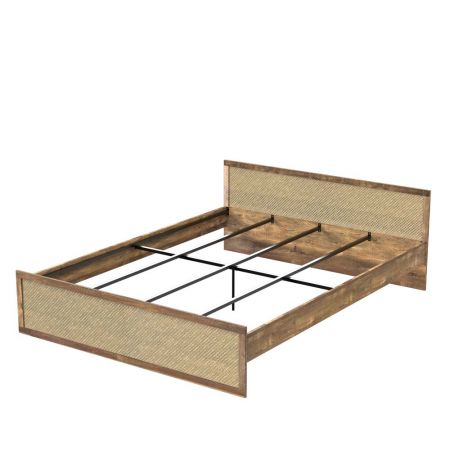 Queen size queen bed. The headboard and footboard are made of rattan. Use 4.0cm wide boards to form a rectangular frame around the four sides. In the square frame, the middle material is processed into the rattan weave plane. Fix it at the back using a 2.5cm MDF board.
